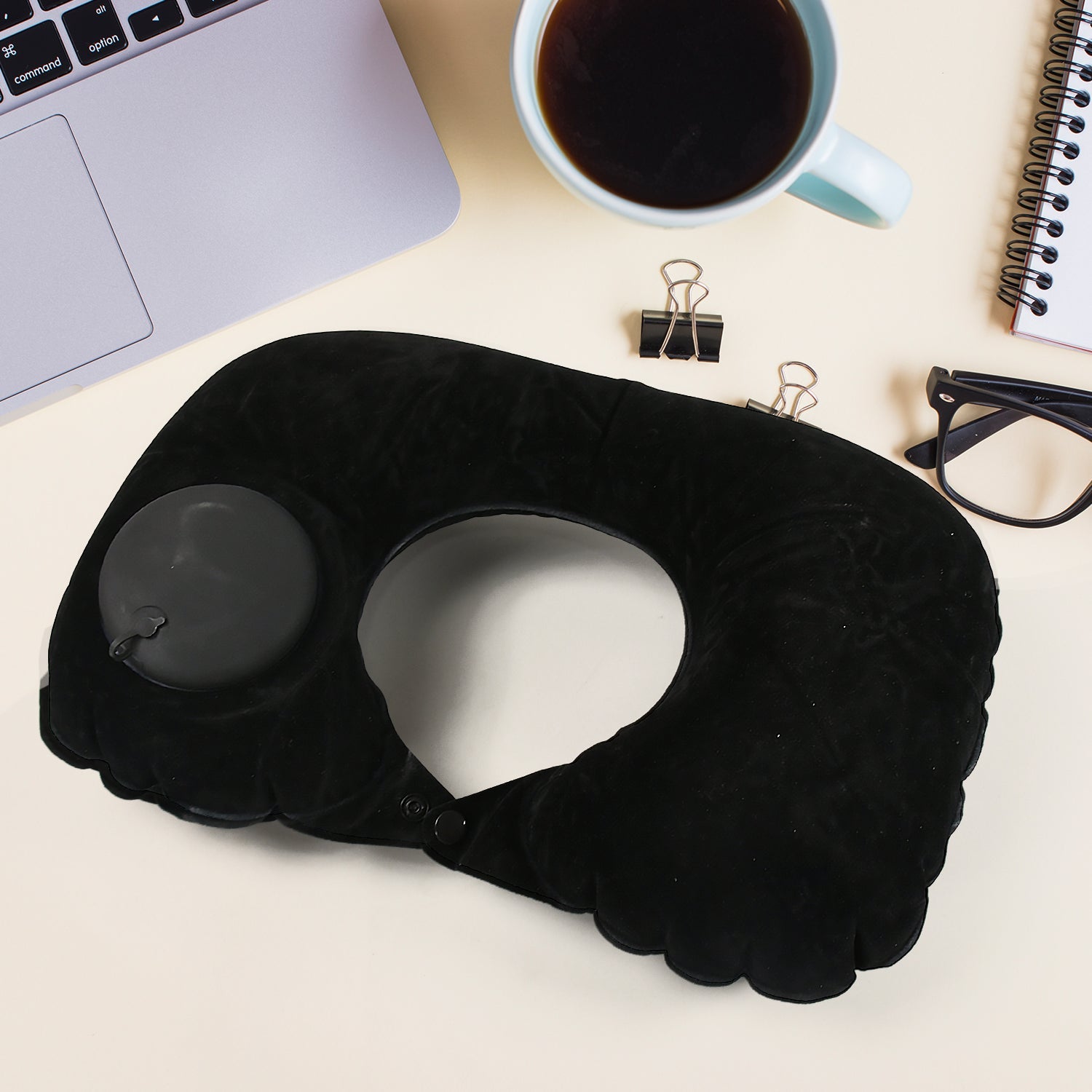 8512 3 in 1 Comfortable Travel Sleeping Kit, Neck Pillow, Eye Mask & Ear Plug Set Inflatable Plane Sleeping Pillow Head Neck Support Pillows for Travel Airplane Office, Black 8512 3 in 1 Comfortable Travel Sleeping Kit, Neck Pillow, Eye Mask & Ear Plug Set Inflatable Plane Sleeping Pillow Head Neck Support Pillows for Travel Airplane Office, Black